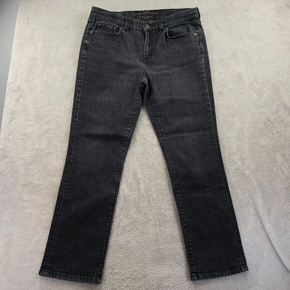 Lauren Jeans Co Ralph Lauren Women Jeans Size 10 Black Denim Straight Leg Casual - Picture 13 of 14